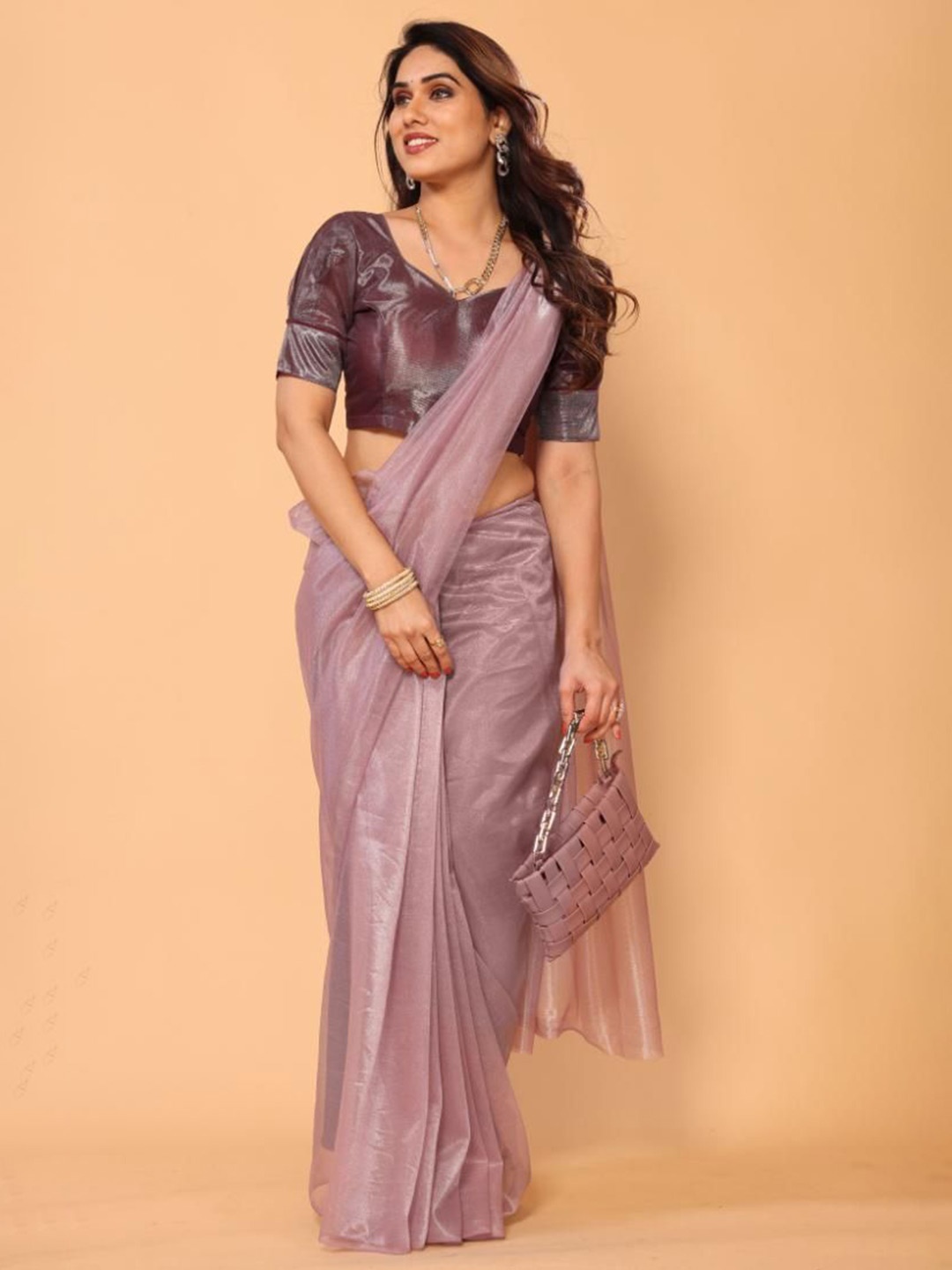 

PATLANI STYLE Net Saree, Purple