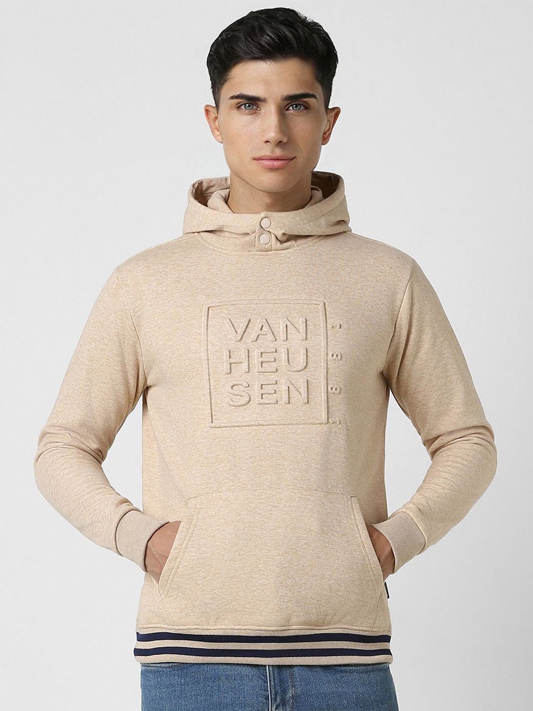 

Van Heusen Sport Men Typography Printed Hooded Sweatshirt, Beige