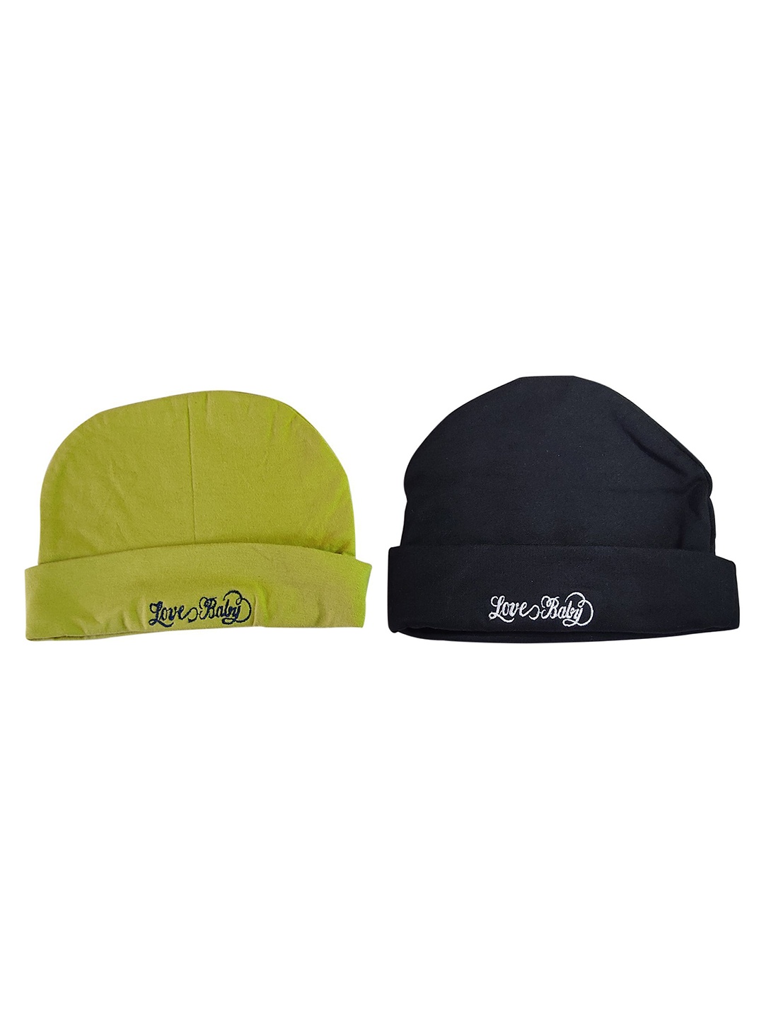 

BAESD Kids Pack Of 2 Cotton Ribbed Beanie, Green