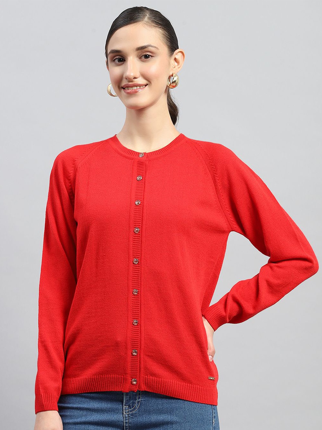 

Monte Carlo Women Woollen Cardigan, Red