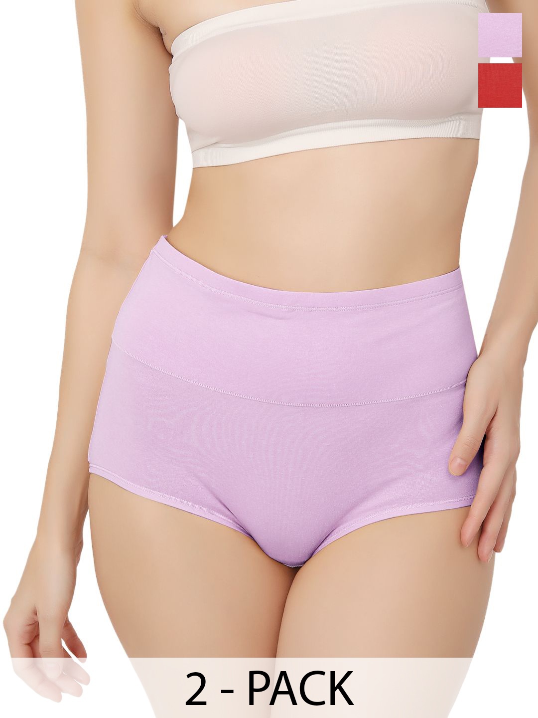 

Bella Voste Pack Of 2 High Waist Tummy Tucker Panty, Lavender