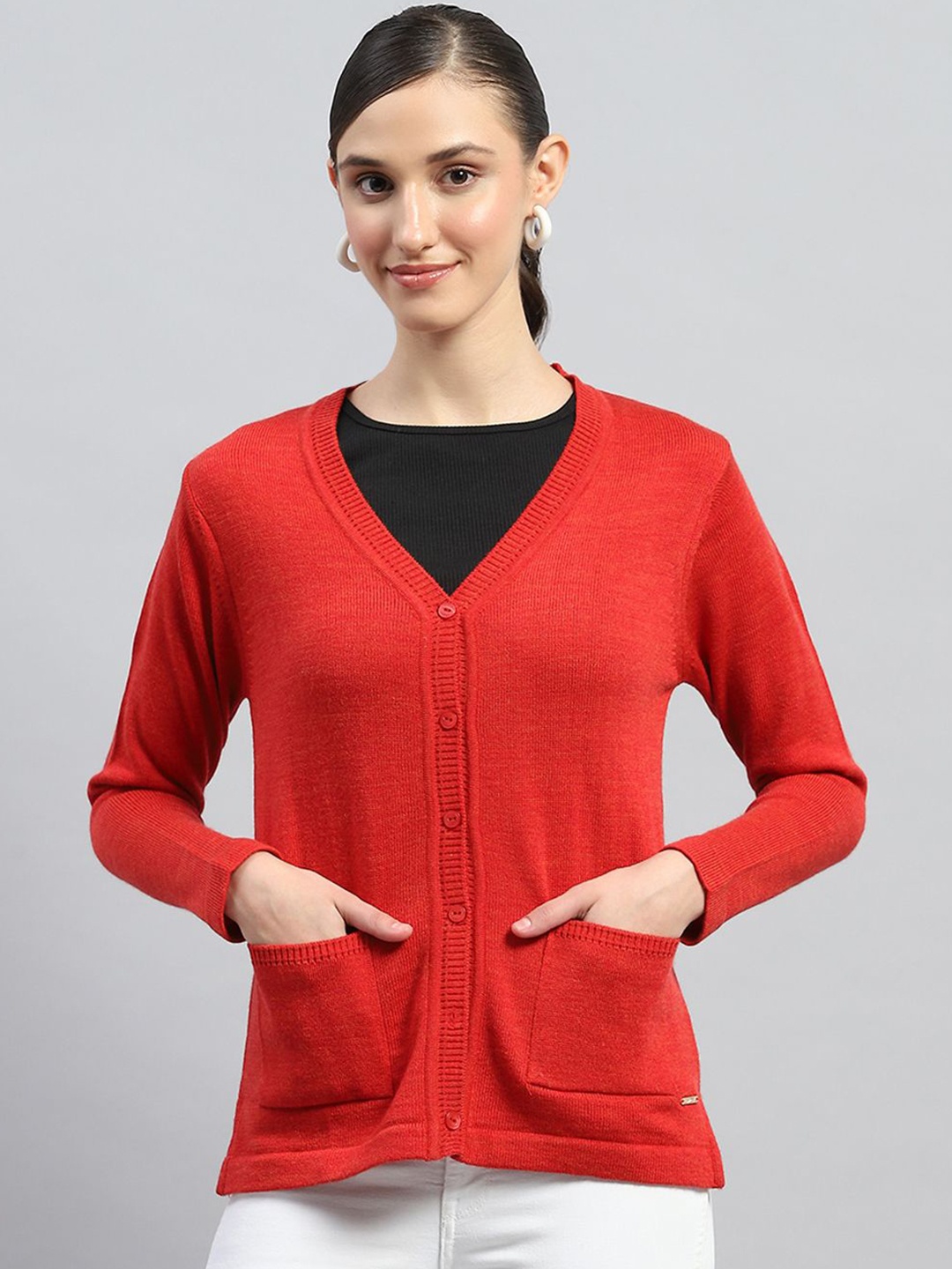 

Monte Carlo Women Woollen Cardigan, Red