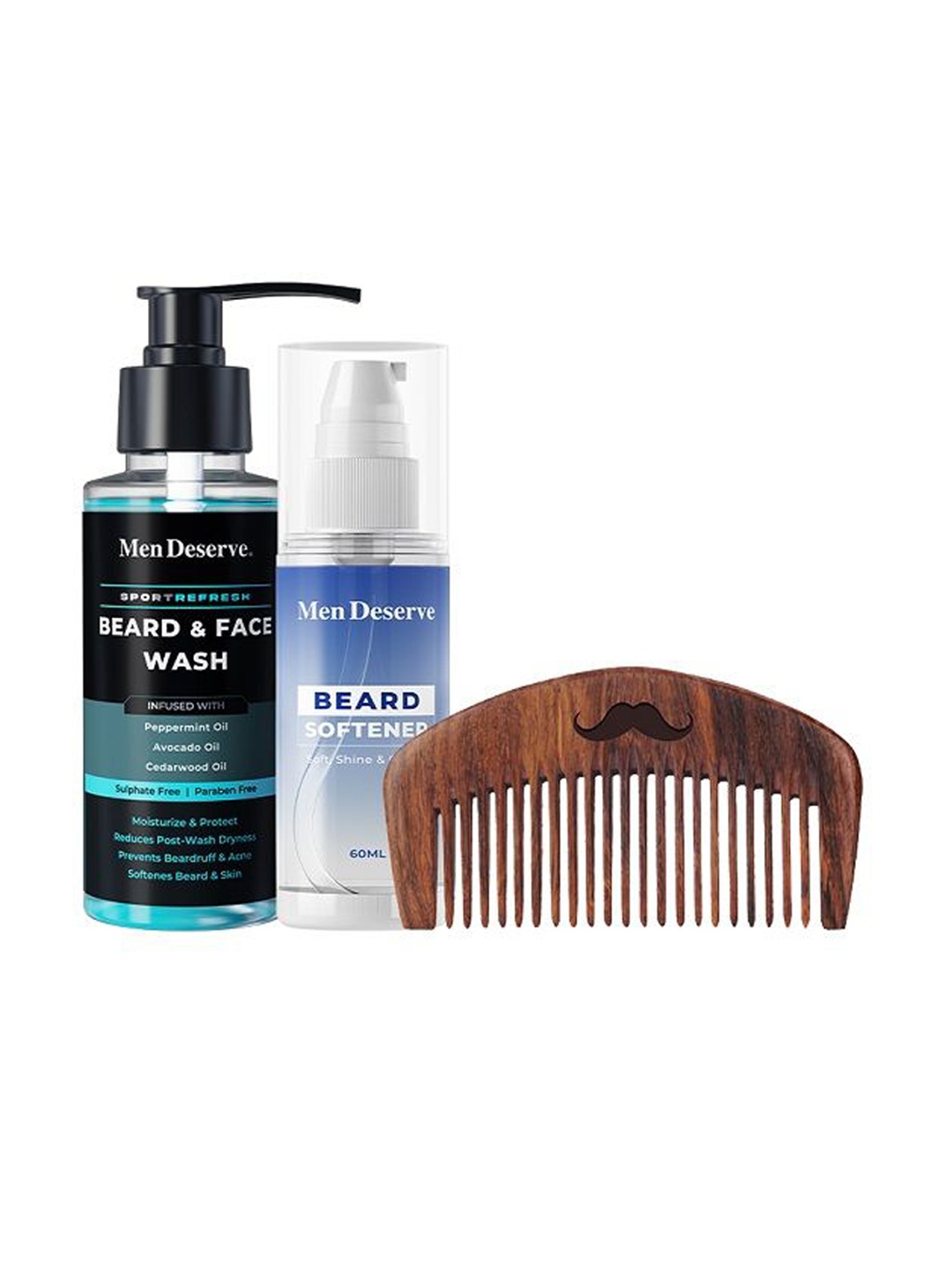 

Men Deserve Set Of 3 Beard Care Combo, White