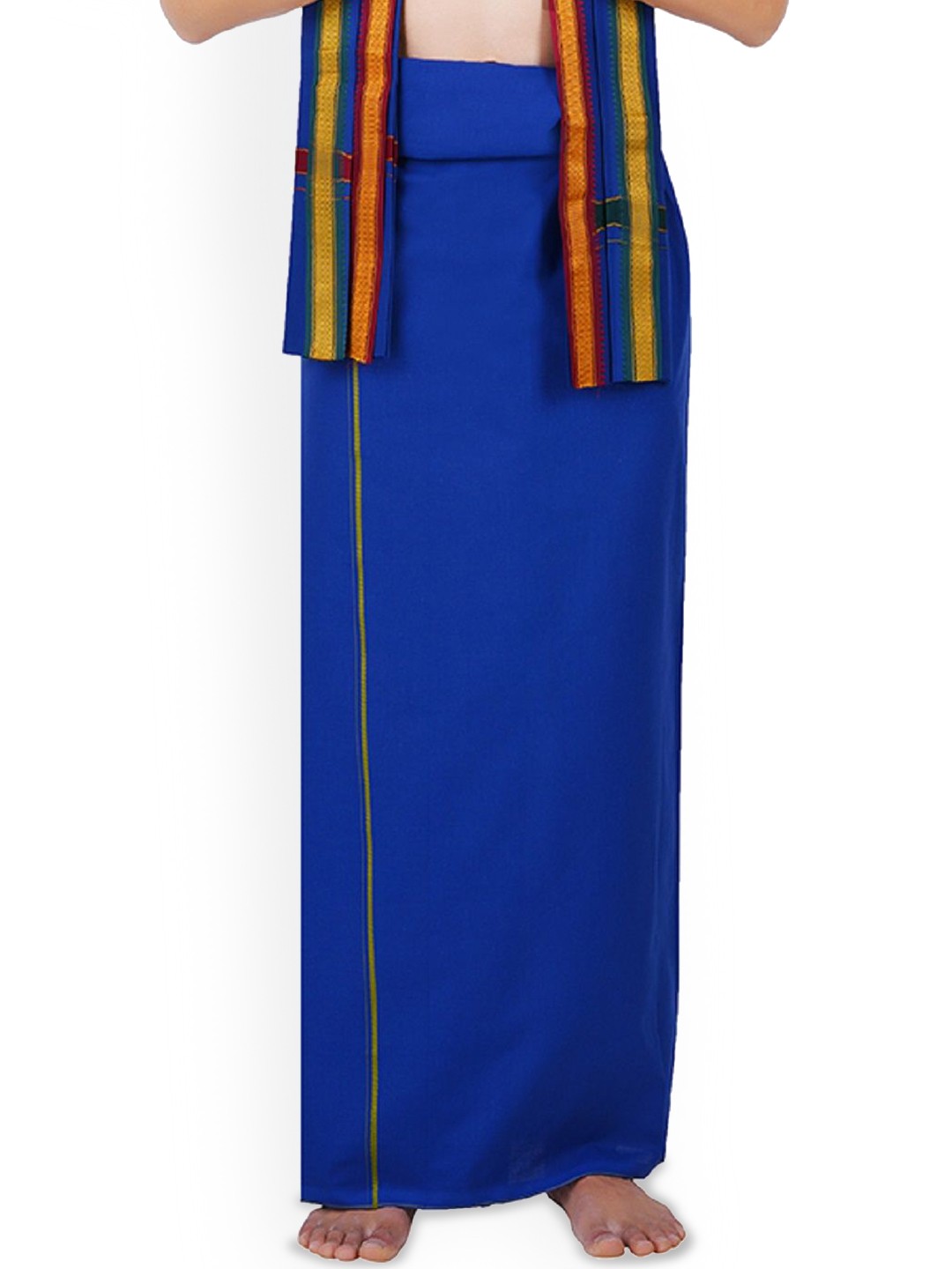 

Ramraj Men Pure Cotton Dhoti, Blue