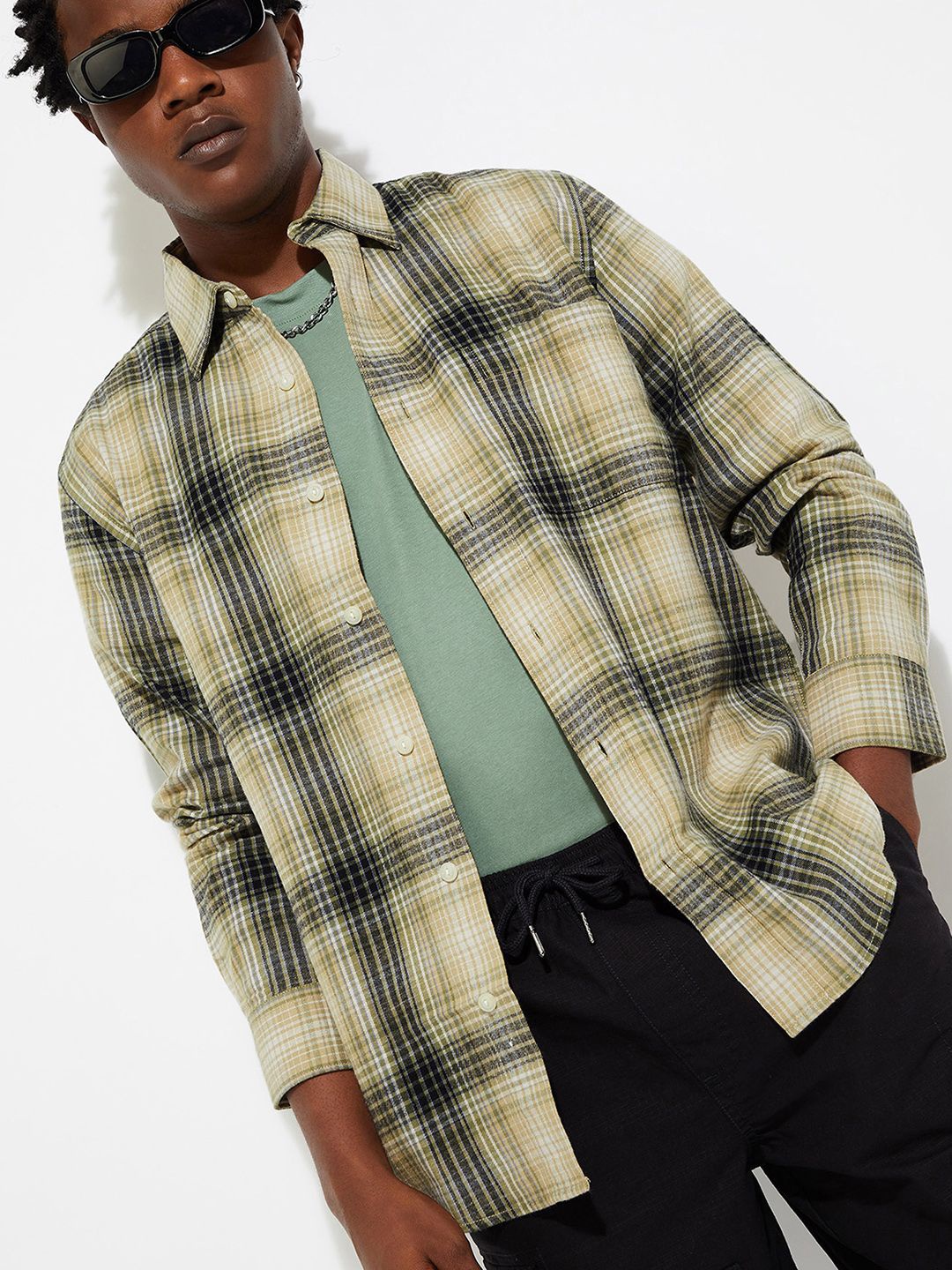 

max URB_N Men Checked Regular Fit Shirt, Brown