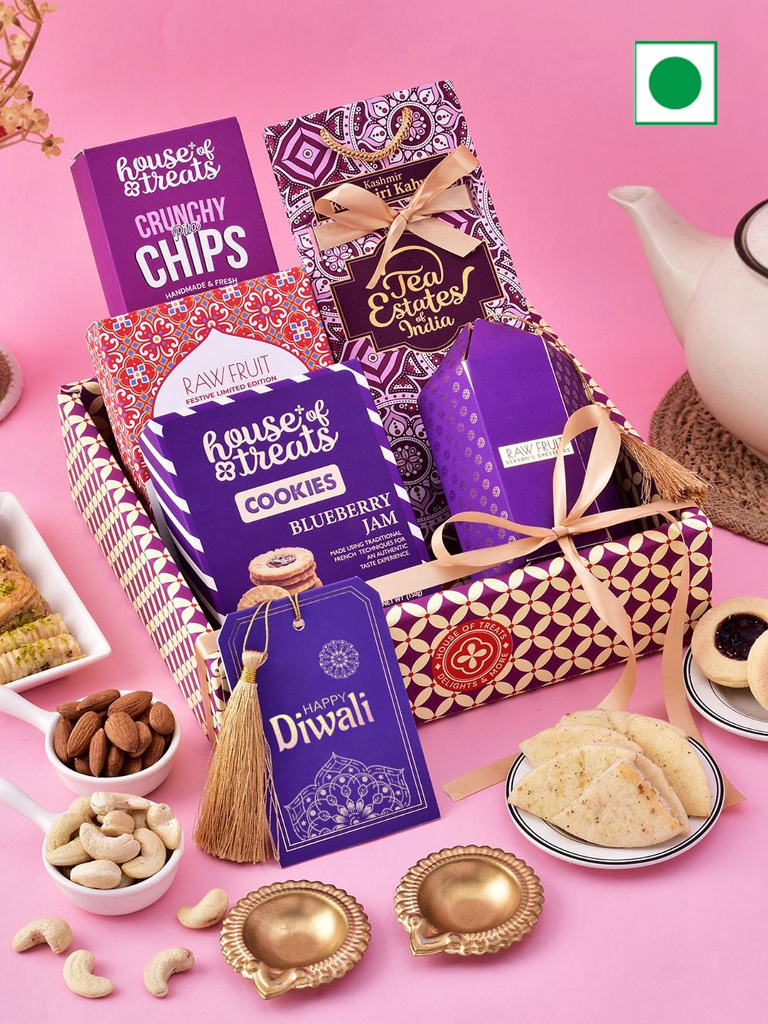 

RawFruit Unisex 6-Pcs Cookies Sweet & Dry Fruit Gift Box, Purple