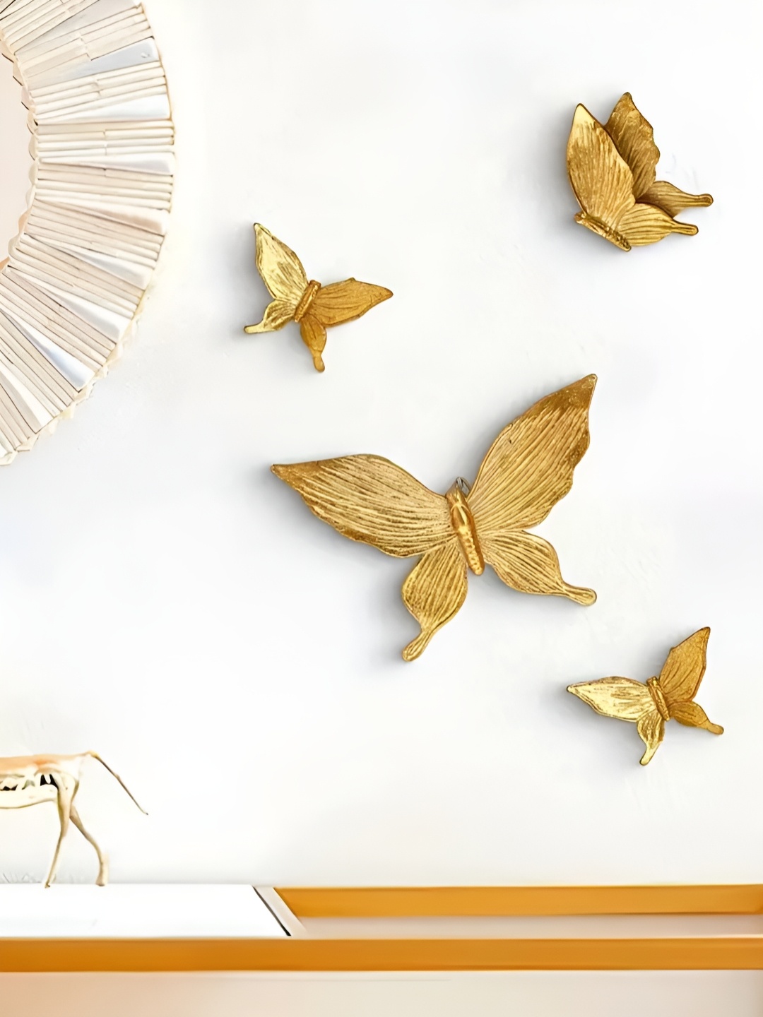 

Art Street Gold-Toned 4 Pieces Butterfly Hanging Wall Decors
