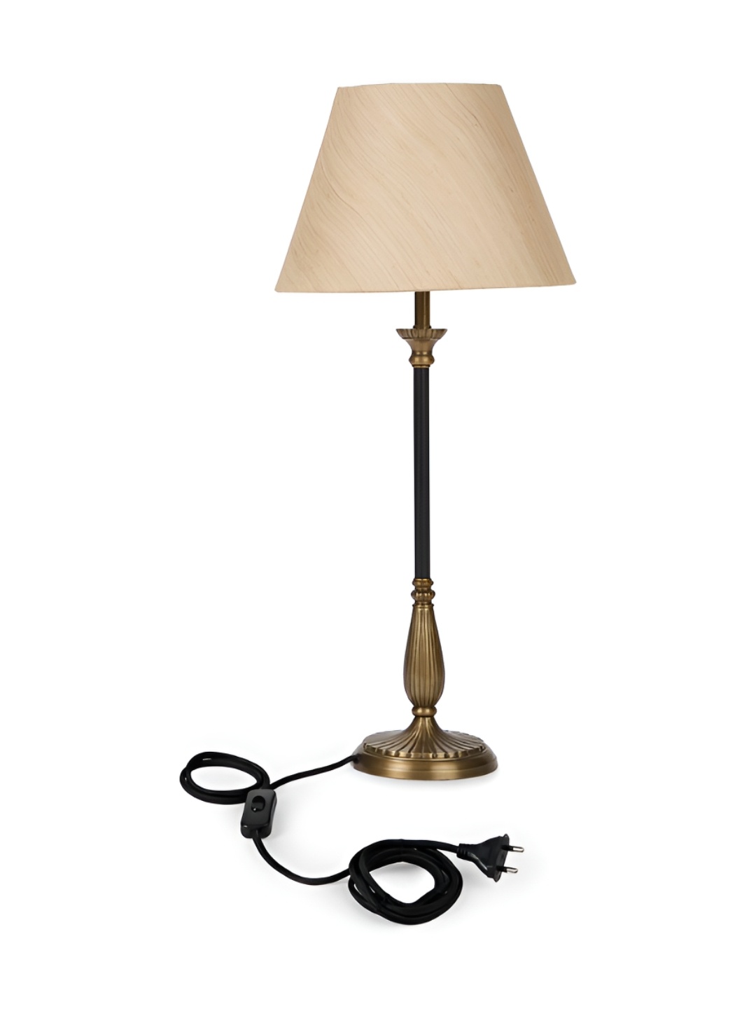 

Fabindia Multi Metal Painted Aabha Bedside Lamp With Shade, Gold