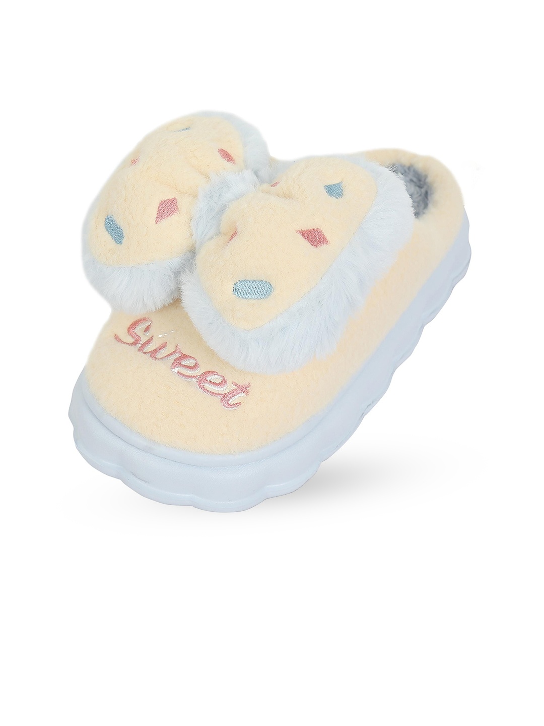 

FabSeasons Women Room Slippers Cozy Fur Slippers / flip flops for Women & Girls, Yellow