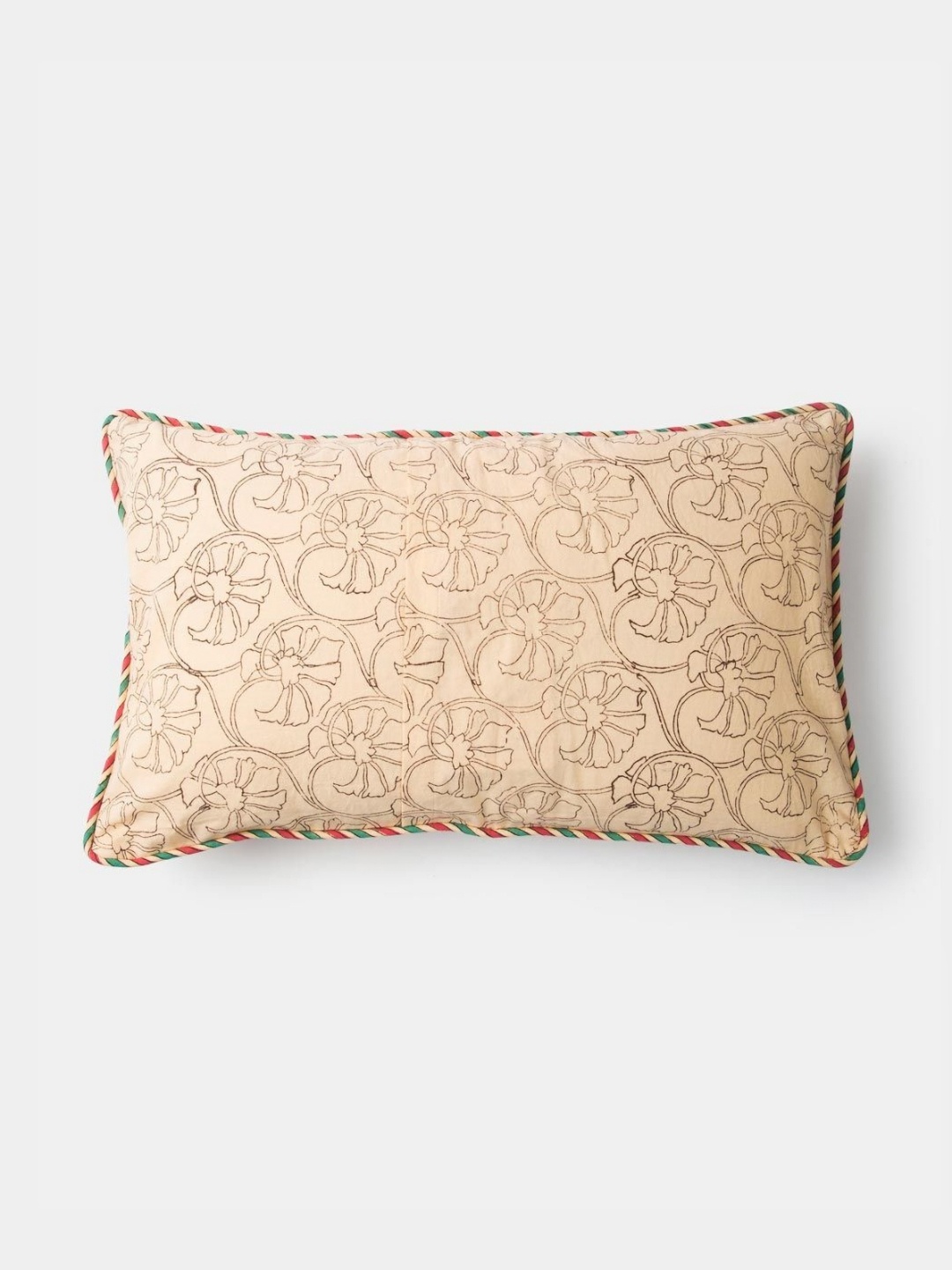 

Fabindia Paro Beige & Green Floral Printed Cotton Rectangle Cushion Cover