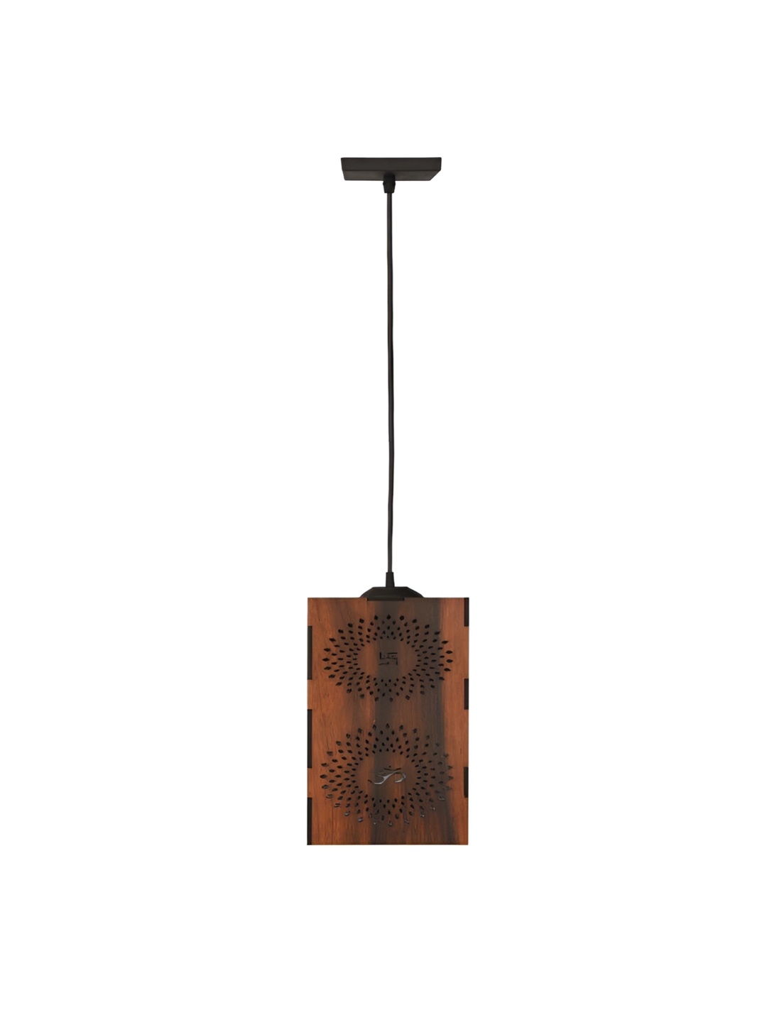 

Afast Black & Brown Textured Traditional Wooden Rectangle Ceiling Lamp