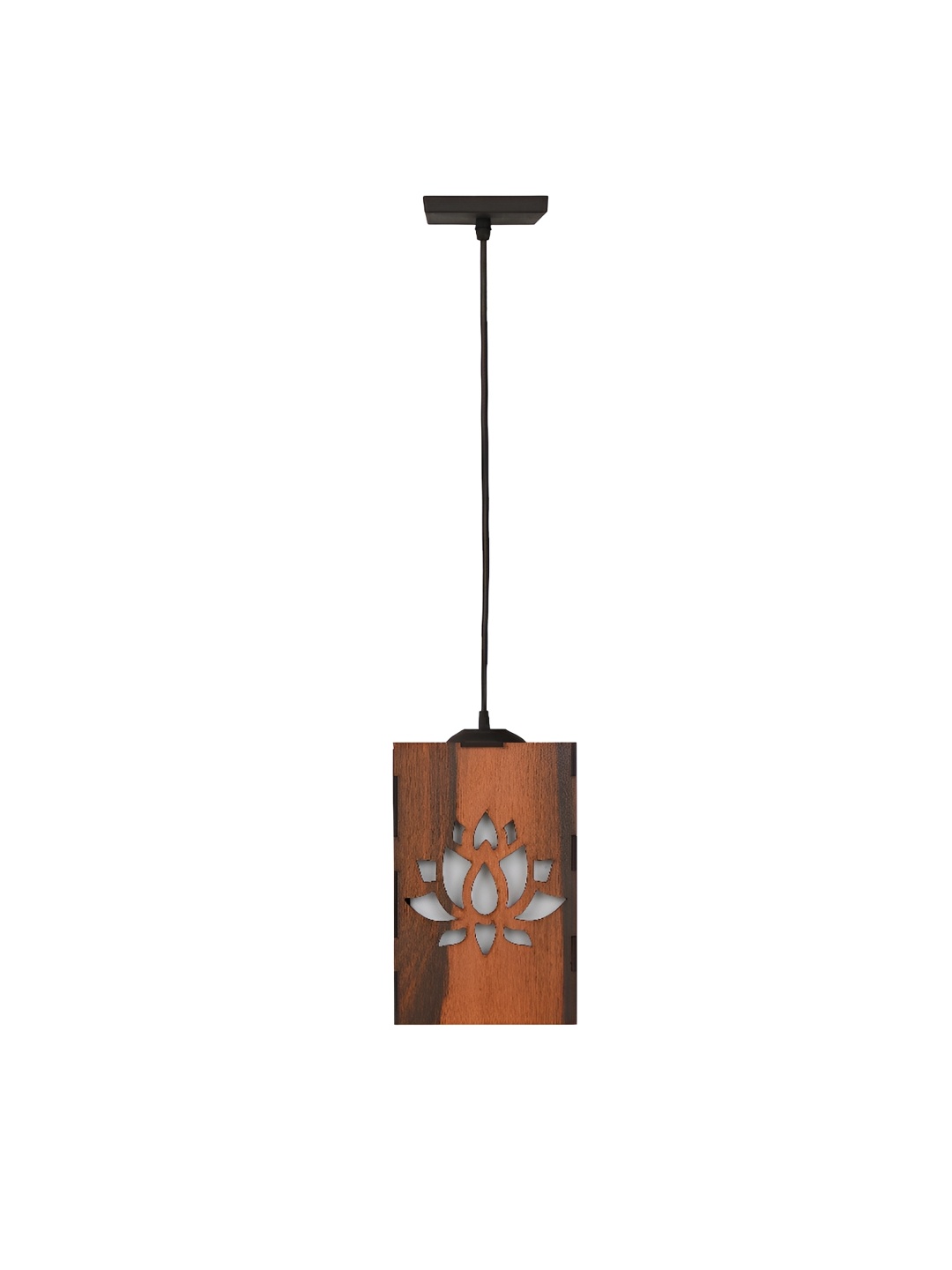

Afast Black & Brown Textured Wooden Rectangle Ceiling Lamp