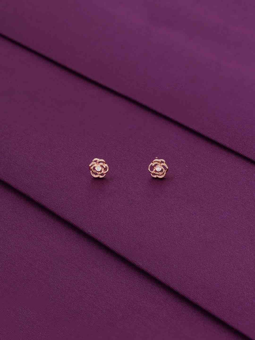 

KAI JEWEL 92.5 Sterling Silver Rose Gold-Plated Cubic Zirconia Studs