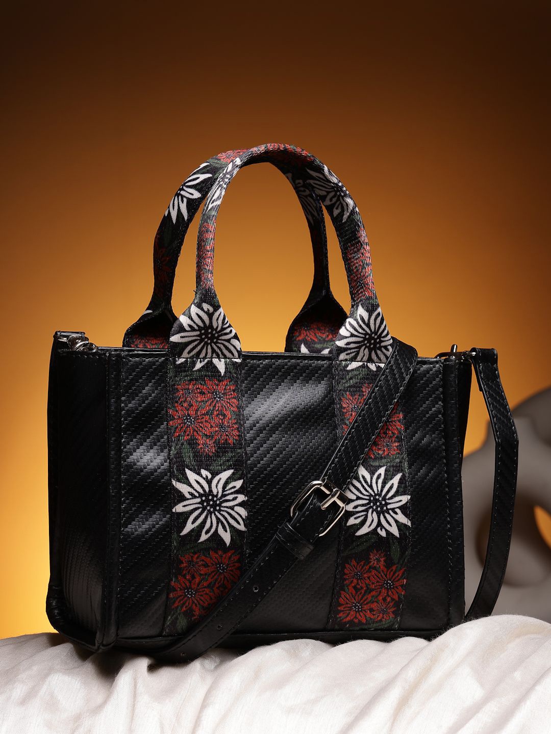 

DressBerry Women PU Bucket Sling Bag with Tasselled, Black