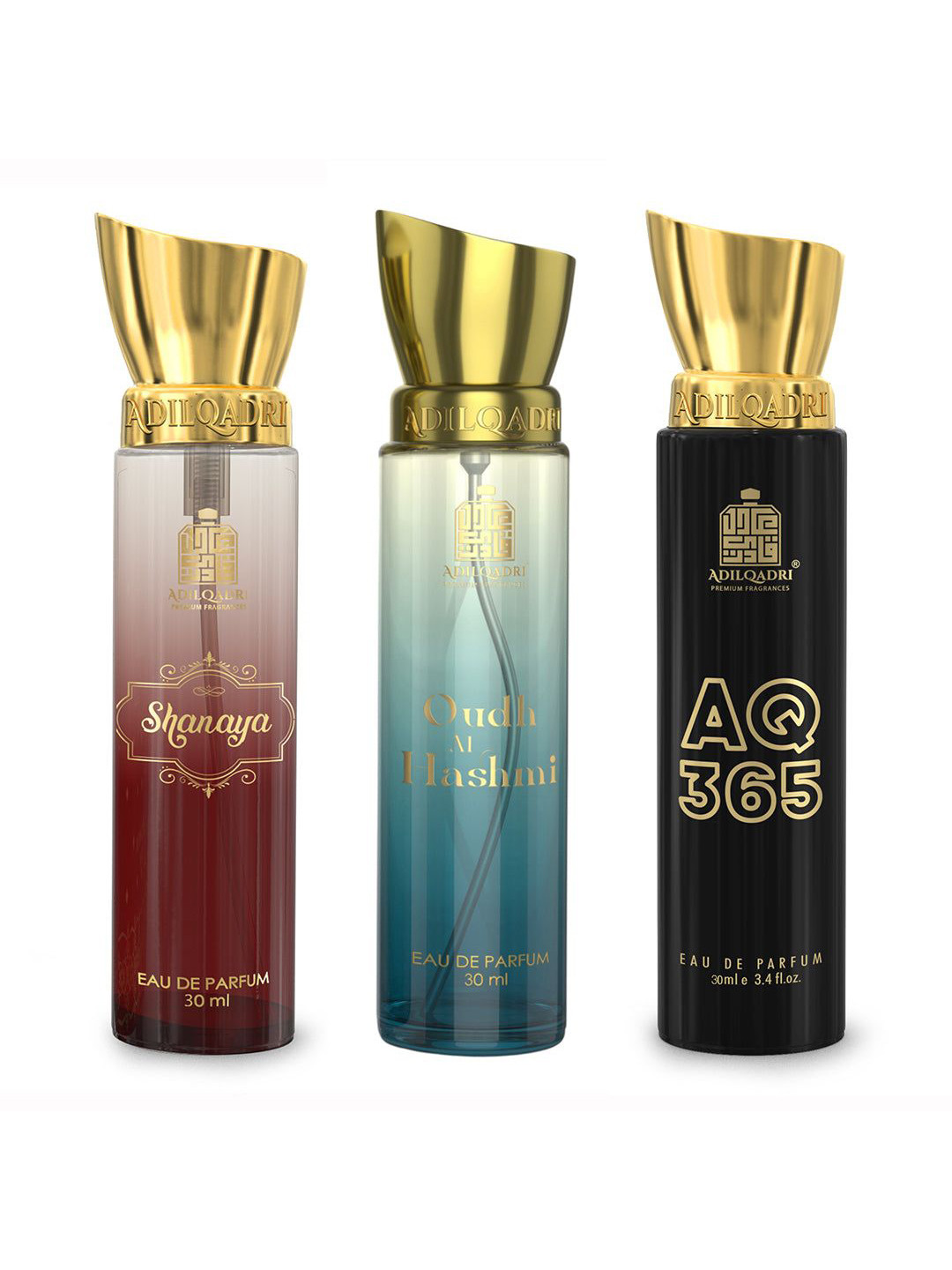 

ADILQADRI Set Of 3 Shanaya AQ 365 & & Oudh Al Hashmi Eau De Parfum-30ml Each, Red