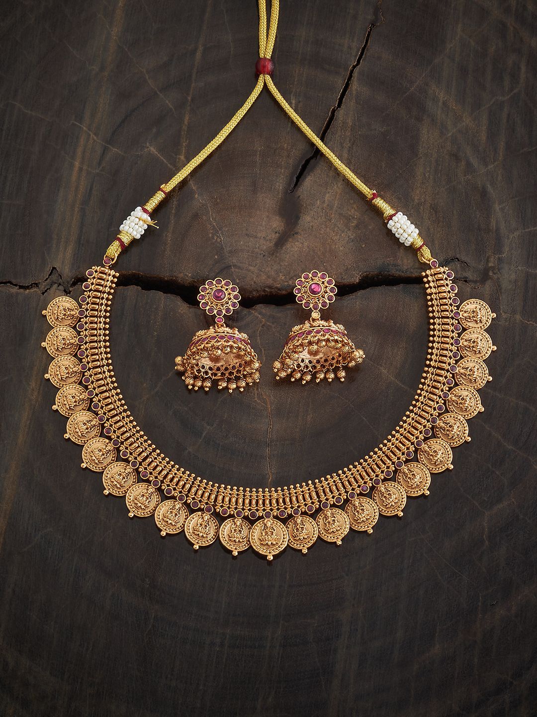 

Kushal's Fashion Jewellery Gold-Plated Stone Studded Jewellery Set