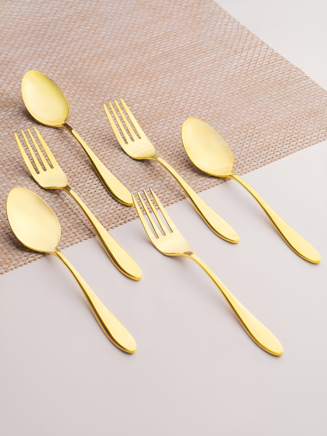 

haus & kinder Gold Toned 4 Pieces Stainless Steel Spoons, Champagne