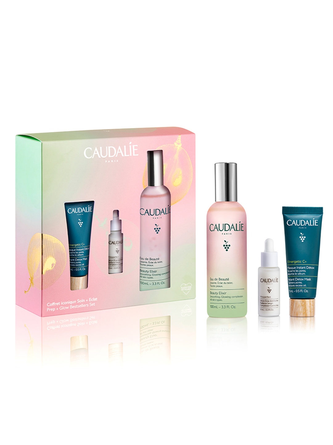 

Caudalie Beauty Elixir Detox & Glow Skin Care Combo - 125ml, Pink