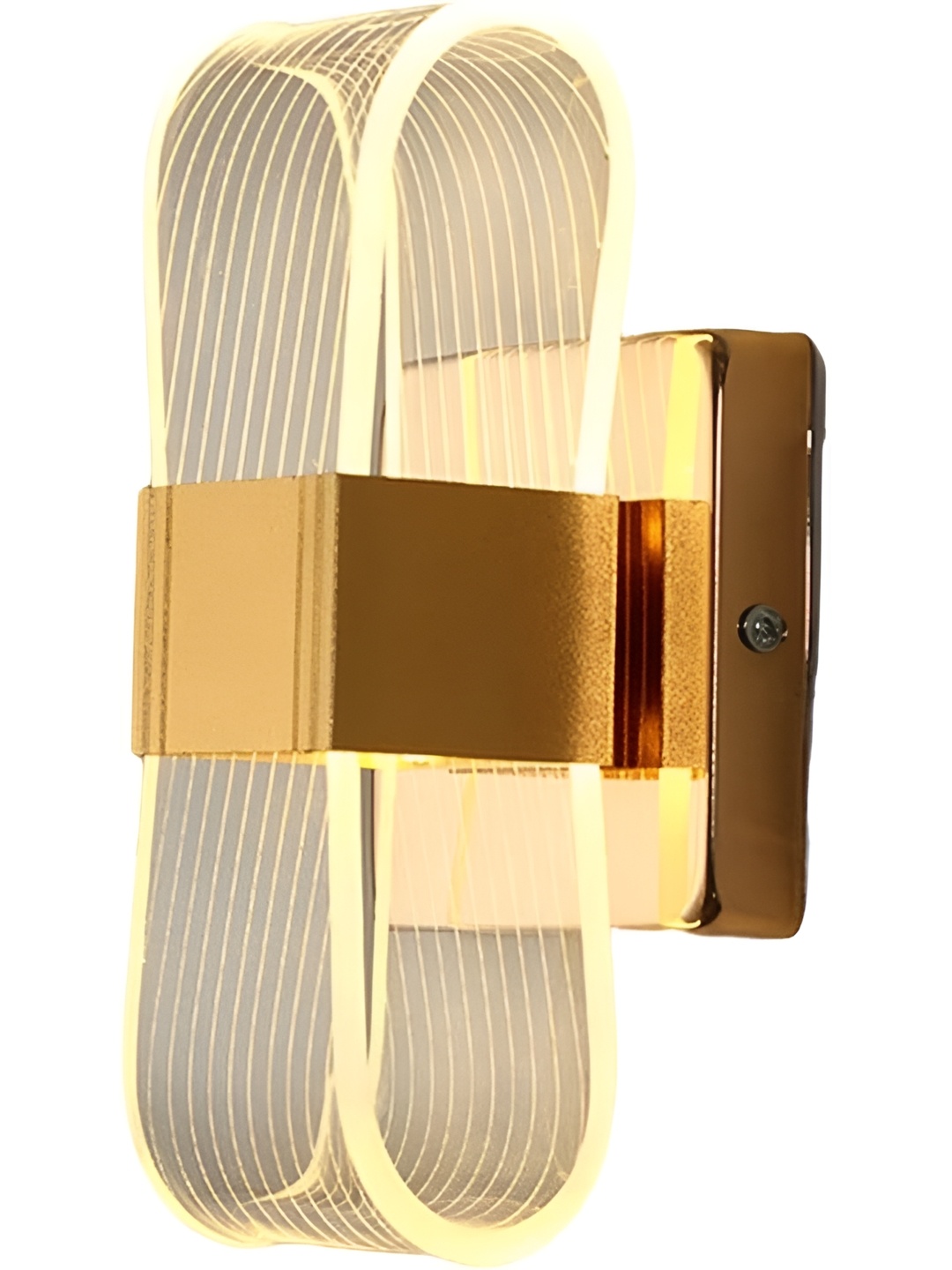 

SHRI MAHAL ANTIQUES Gold-Toned Abstract Shaped Metal Wall Lamp With Bulb