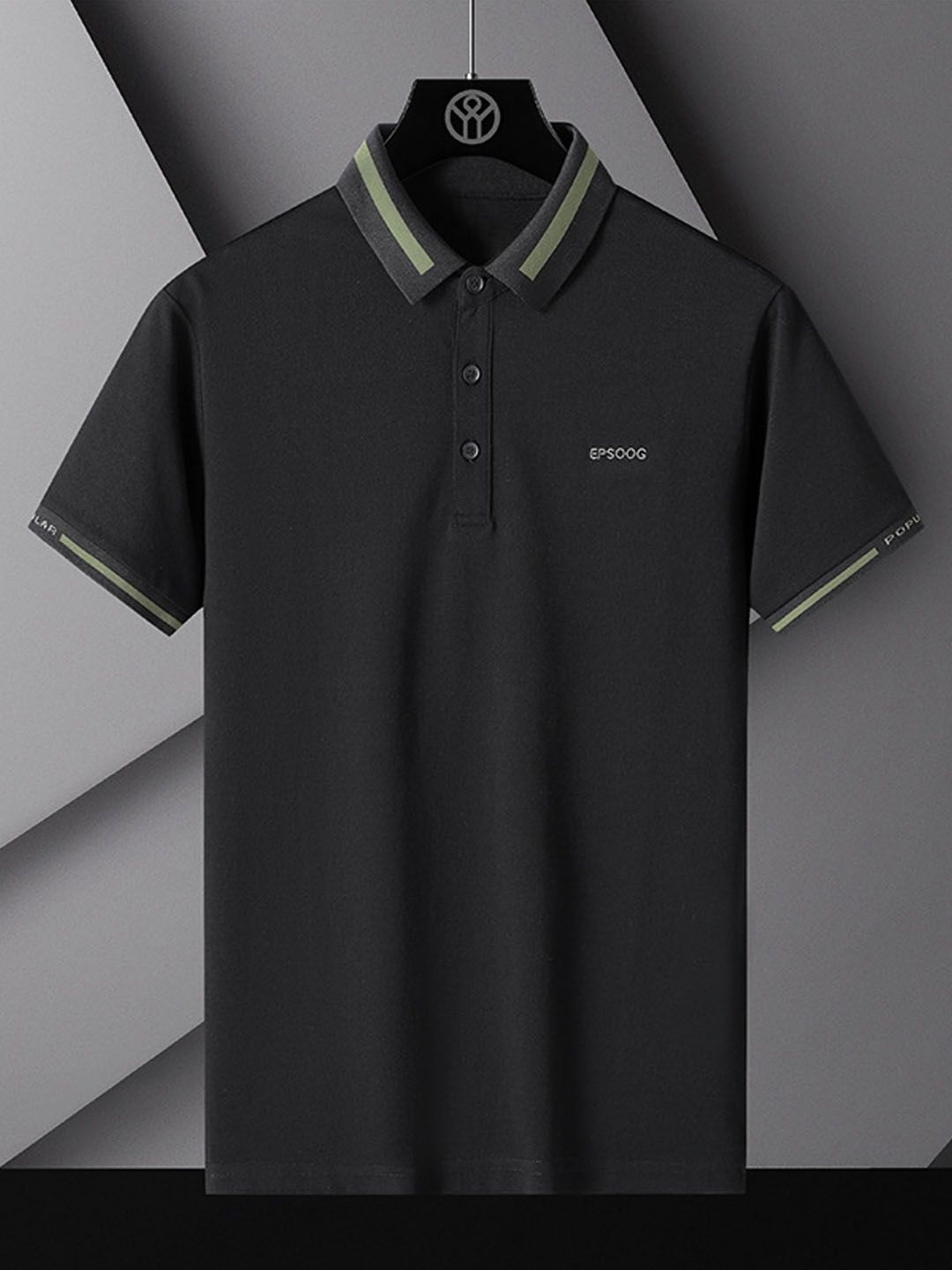 

StyleCast Men Regular Fit Polo Collar Cotton T-shirt, Black