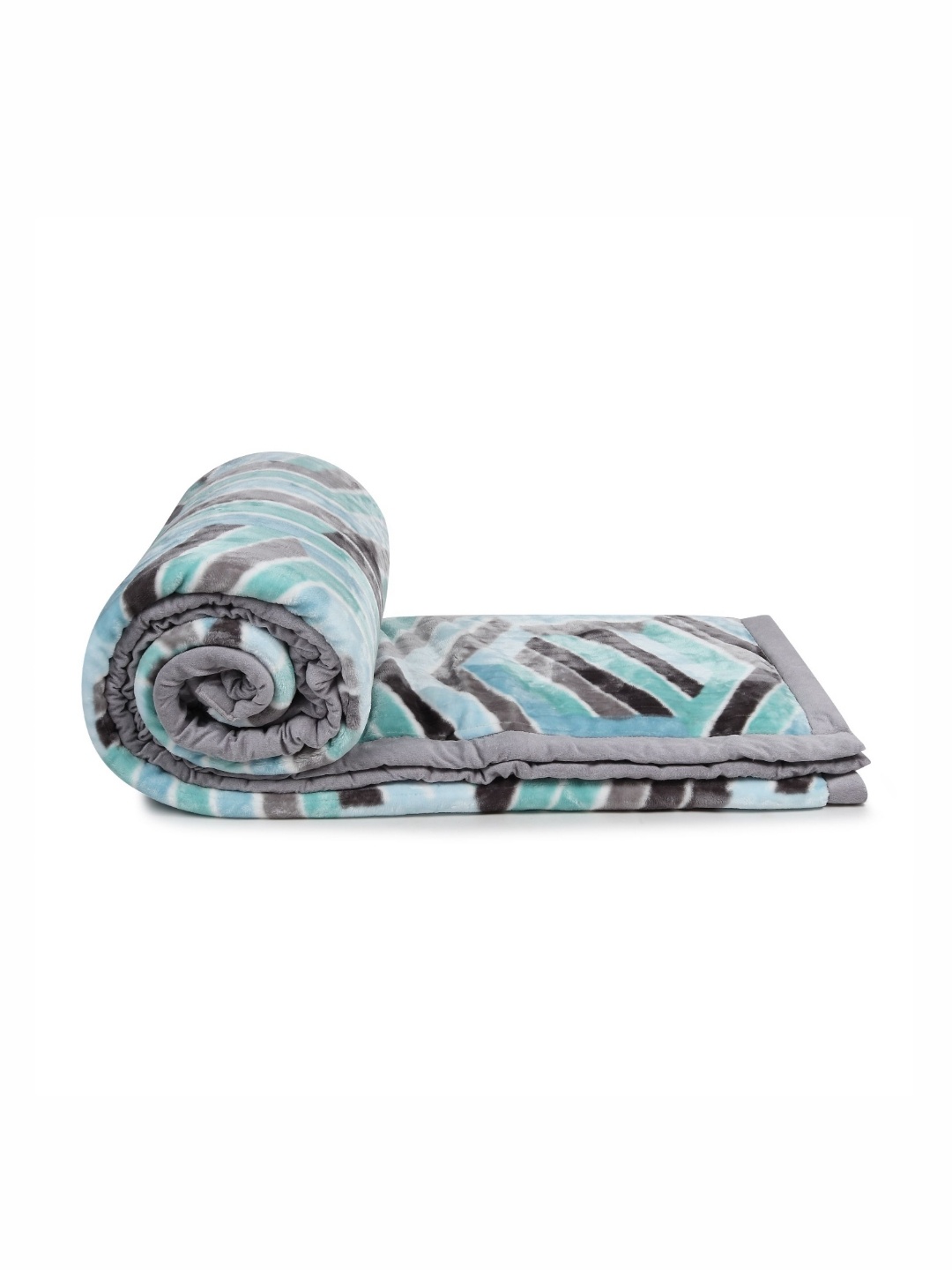 

Signature Aadhira Turquoise Blue & Grey Geometric Mink Mild Winter Double Bed Blanket