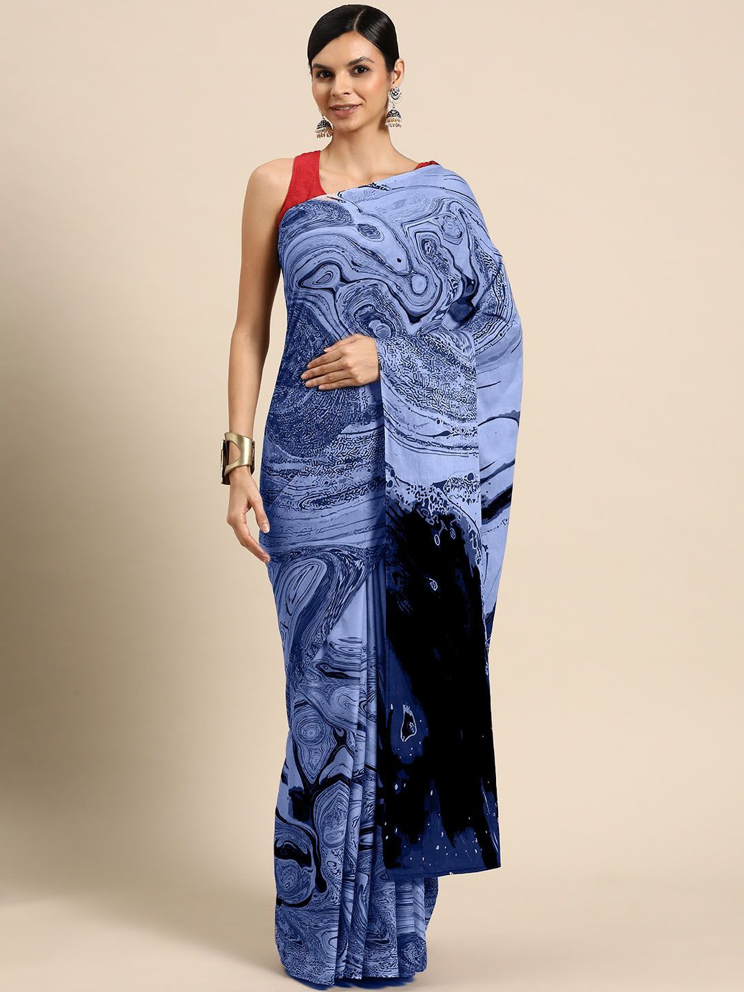 

BUTA BUTI Pure Cotton Saree, Blue