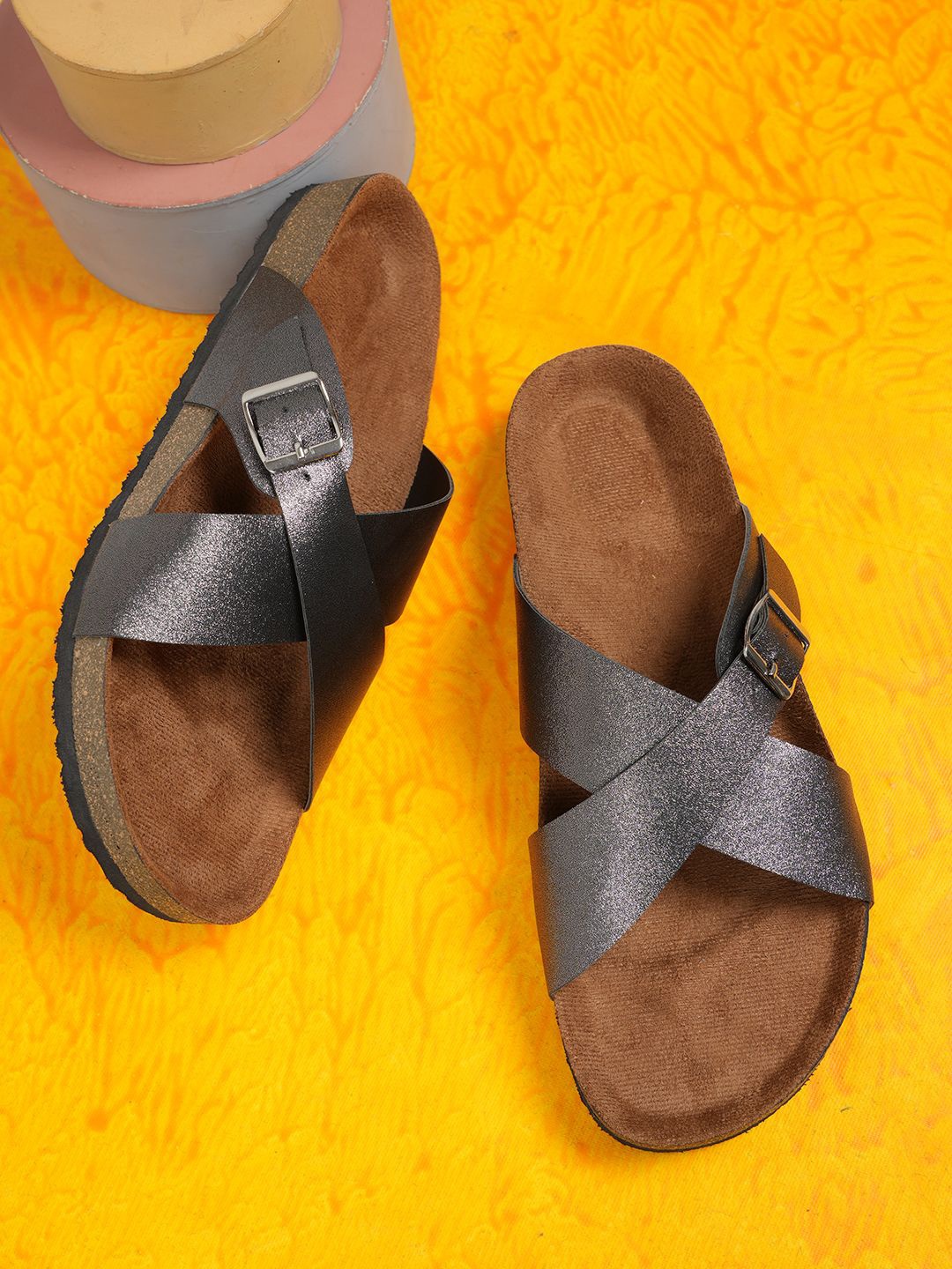 

MOZAFIA Women Sliders, Grey