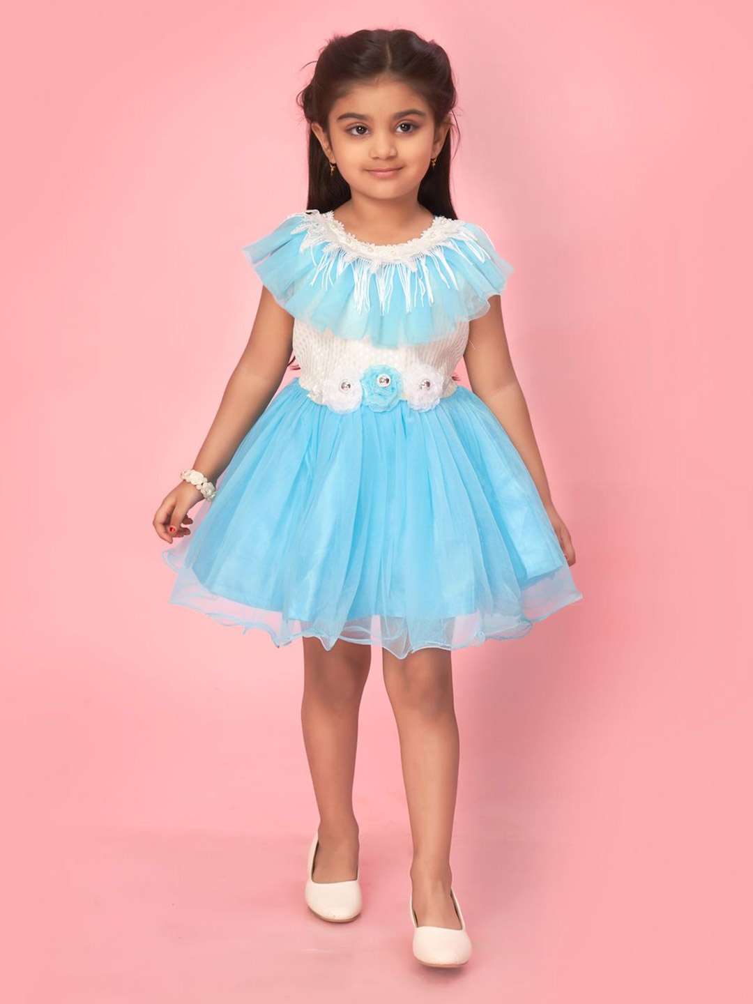 

BAESD Net Fit & Flare Dress, Turquoise blue