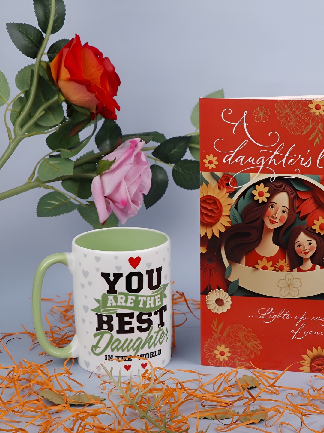 

Archies White & Red 2 Pieces Happy Daughters Day Greeting Card With Mug Gift Set