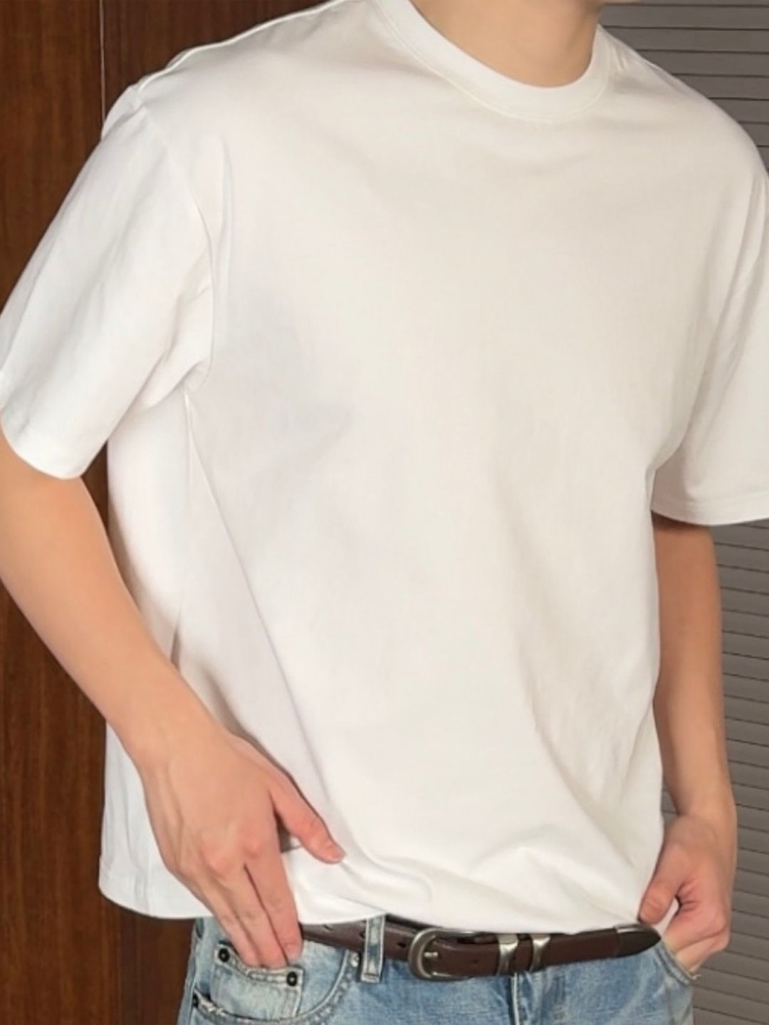 

StyleCast Men High Neck Extended Sleeves Pockets T-shirt, White