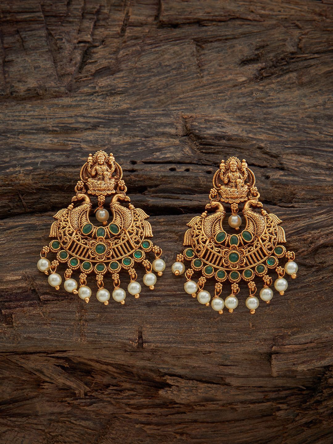 

Kushal's Fashion Jewellery Gold Plated Peacock Shaped Drop Earrings