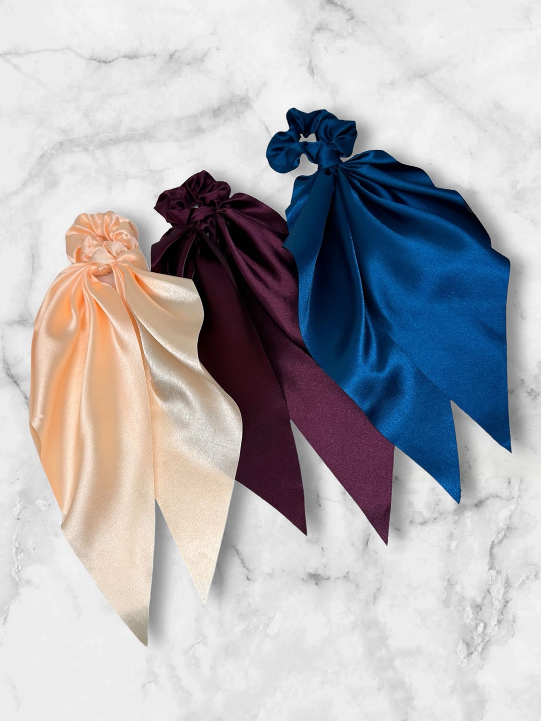 

Samsara Couture Girls Set of 3 Ponytail Holders, Blue