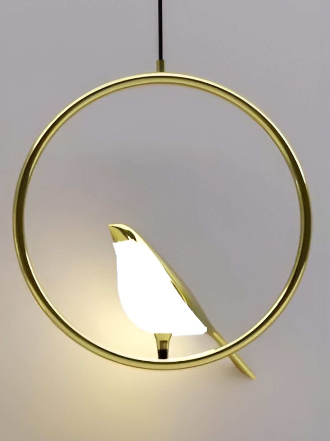 

SHRI MAHAL ANTIQUES Gold Toned Traditional LED Bird Hanging Ceiling Lamp