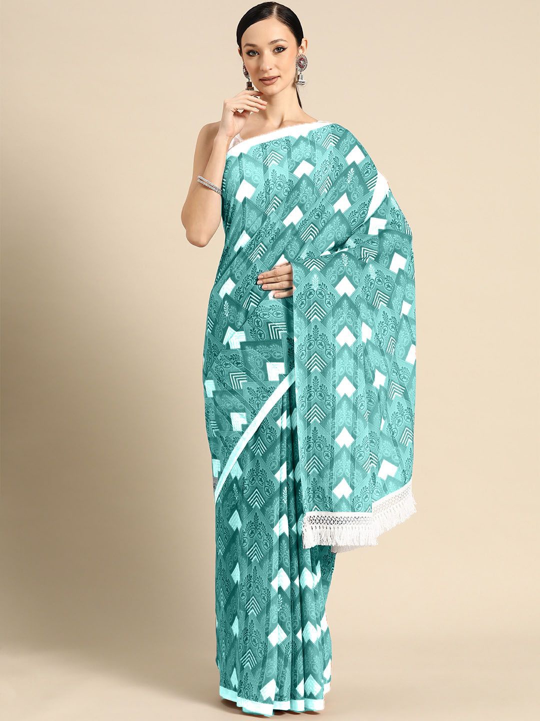 

BUTA BUTI Pure Cotton Saree, Blue