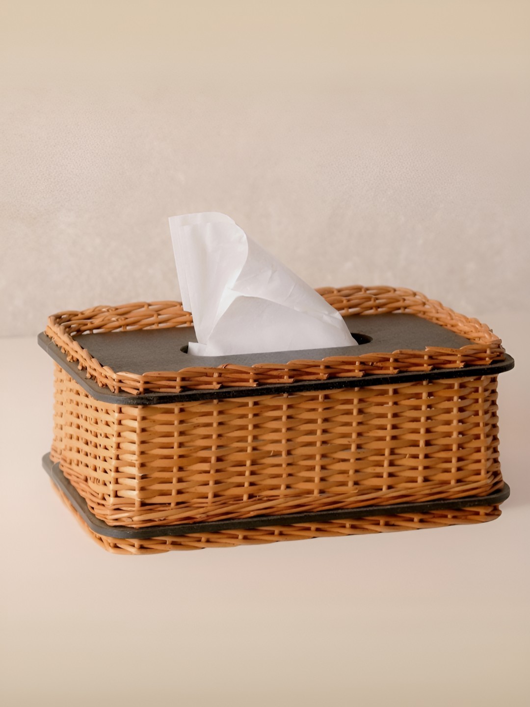 

Peepul Tree Textured Wicker Tissue Holders, Brown