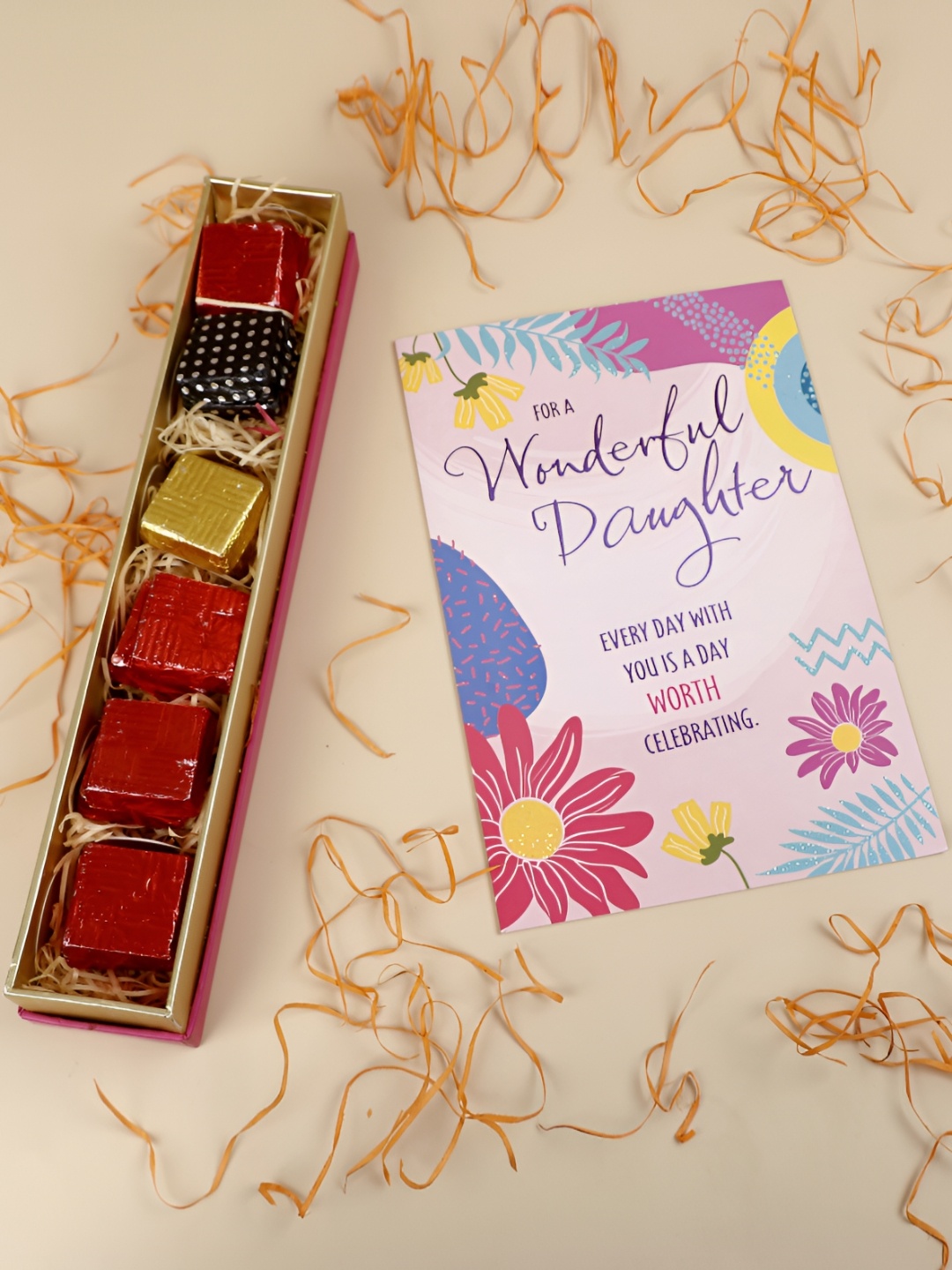 

Archies Wonderful Daughters Day Greeting Card with Chocolate, Red