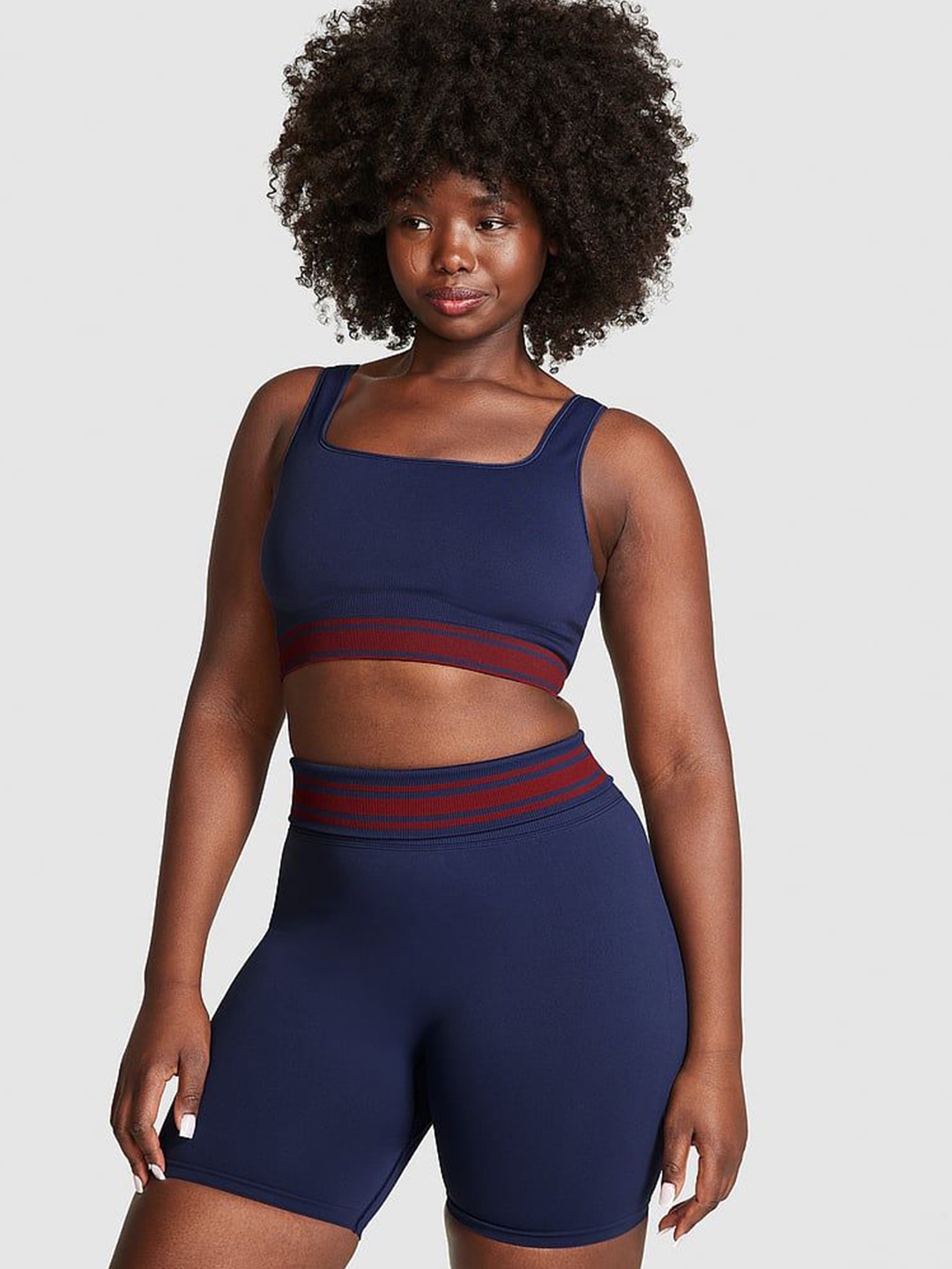 

Victoria's Secret PINK Flip It Seamless Foldover Bike Shorts, Blue