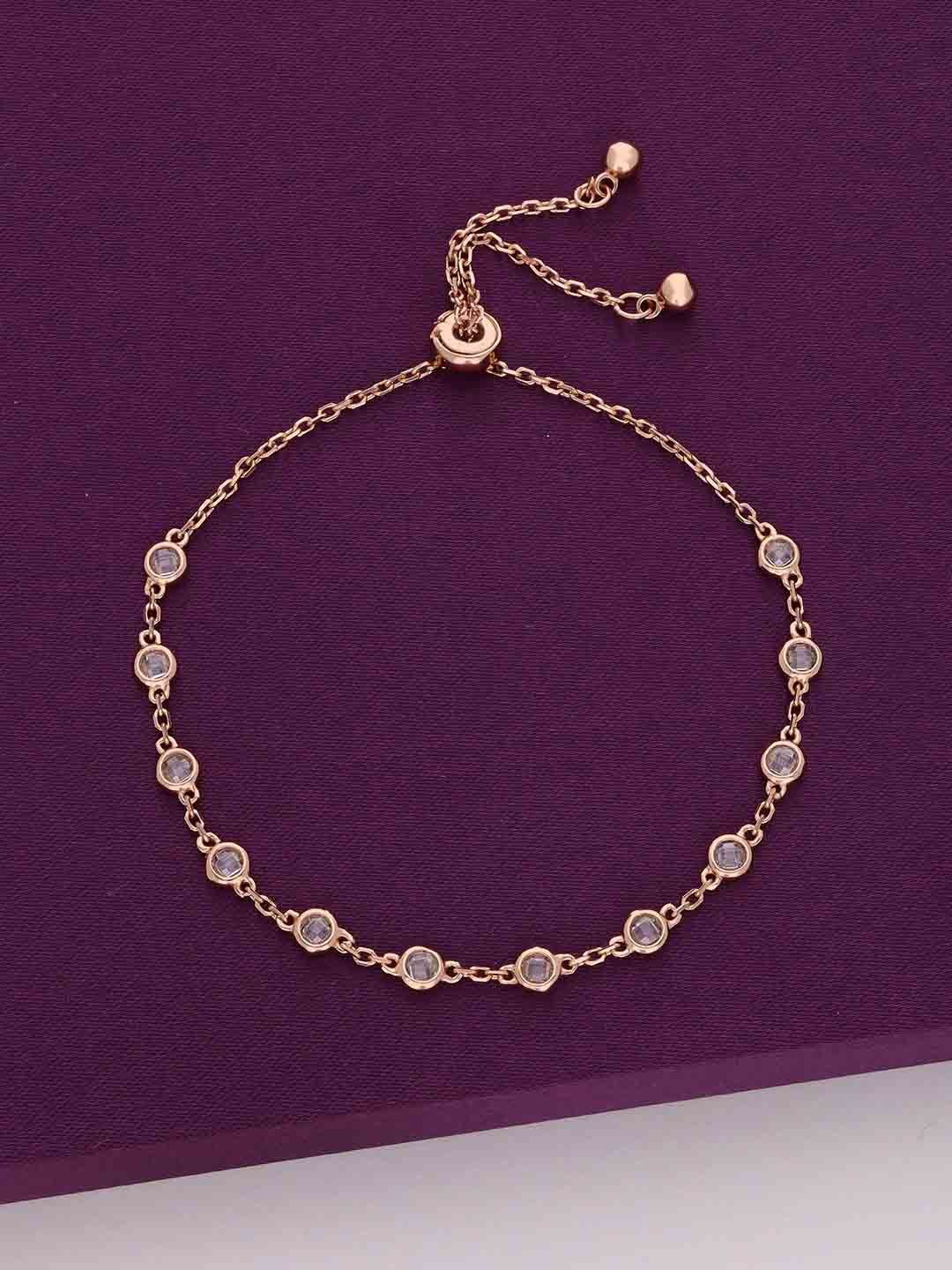 

KAI JEWEL 92.5 Sterling Silver Cubic Zirconia Rose Gold-Plated Wraparound Bracelet