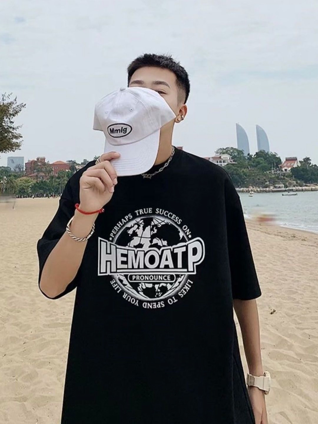 

StyleCast Men Cotton Graphic Printed Round Neck Short Sleeves T-shirt, Black