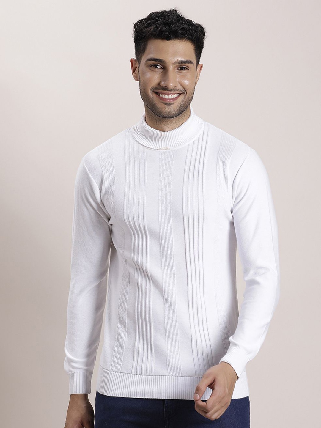 

Turtle Men Turtle Neck Solid Pullover, Navy blue