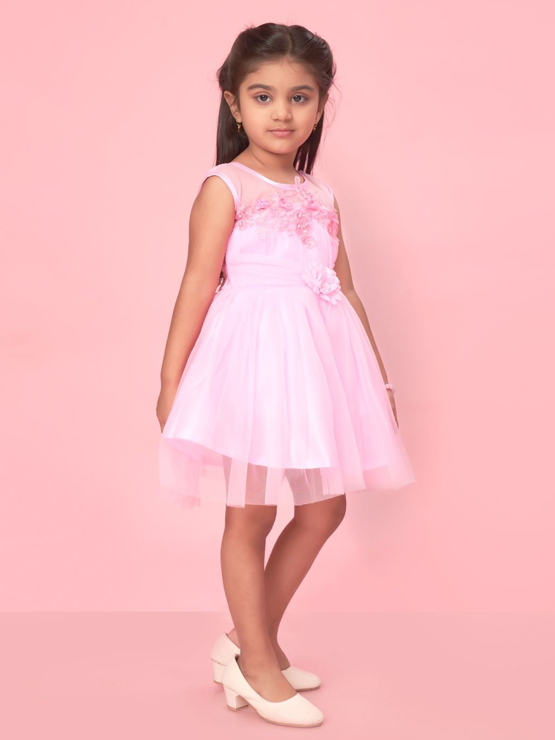 

BAESD Net Fit & Flare Dress, Pink