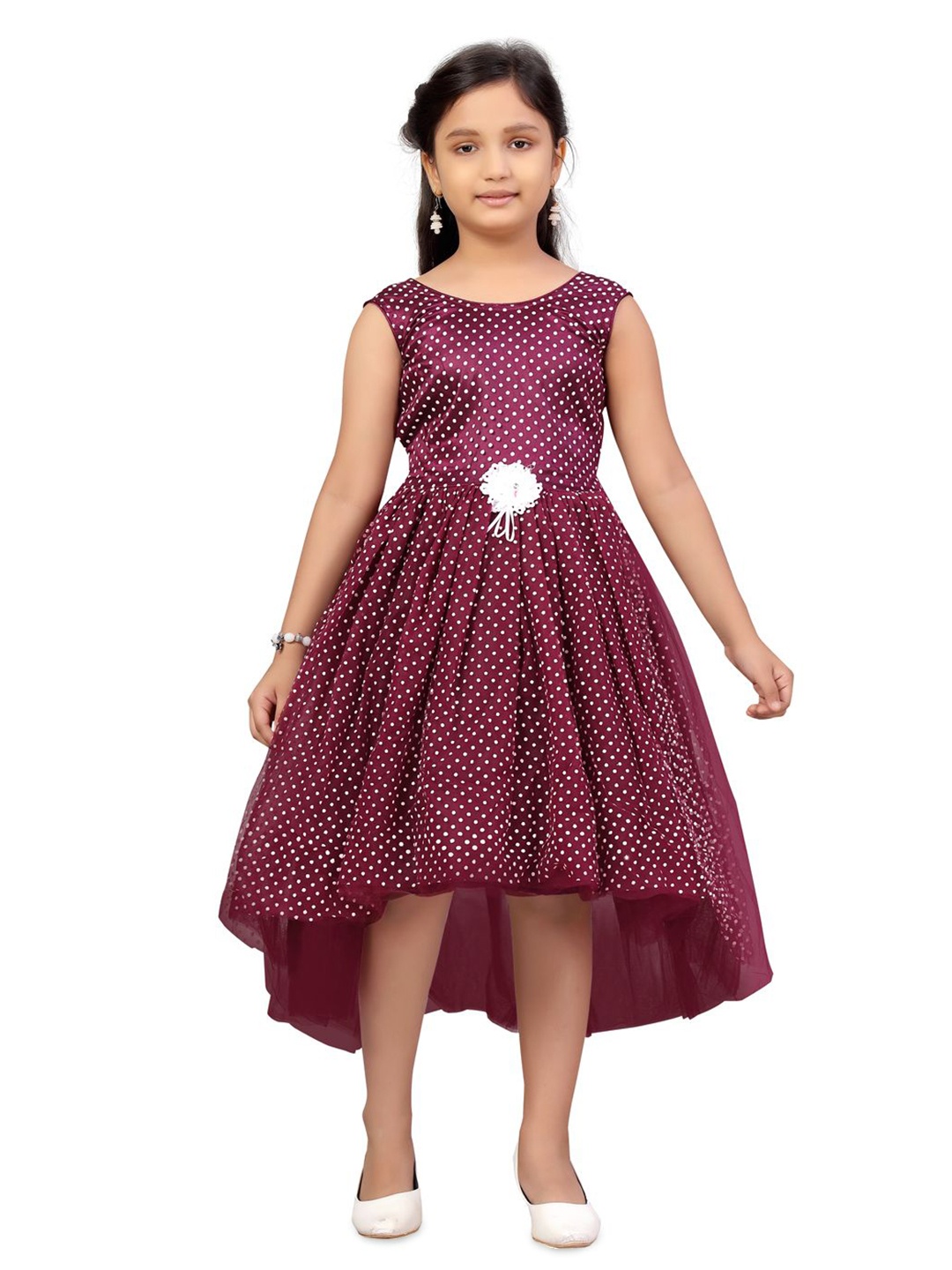 

BAESD Polka Dot Print Fit & Flare Dress, Purple