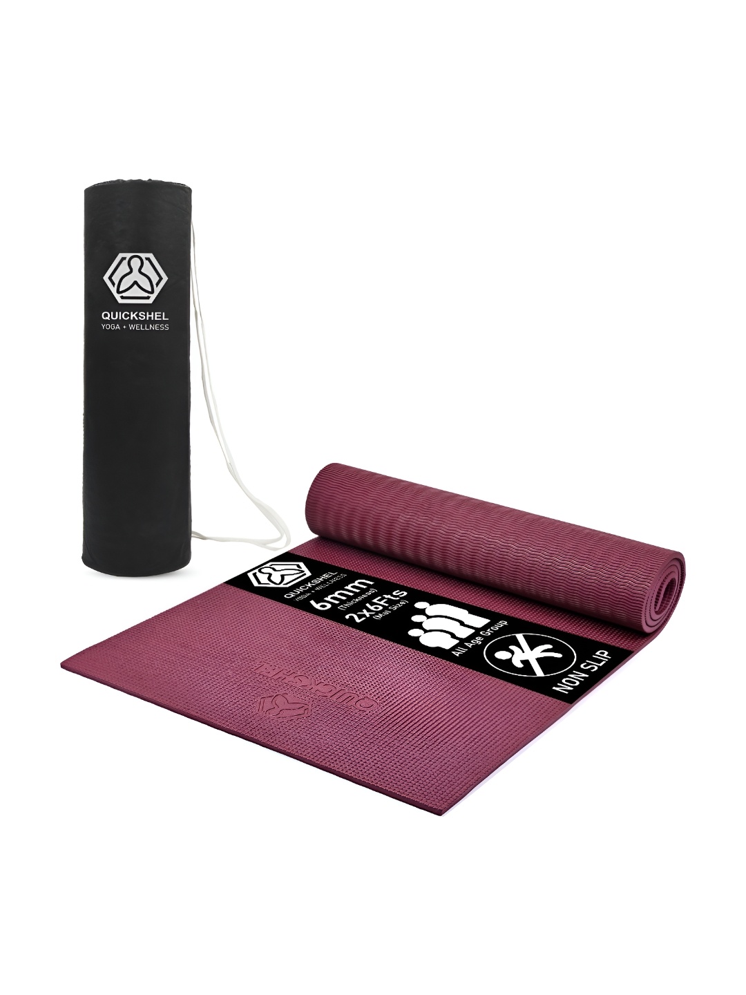 

QUICK SHEL Purple Rectangular Anti-Slip Yoga Mat With Bag