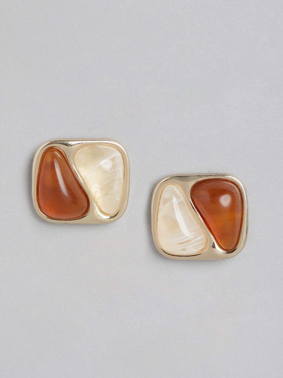 

Forever New Addison Acrylic Sqaure Gold-Plated Square Studs