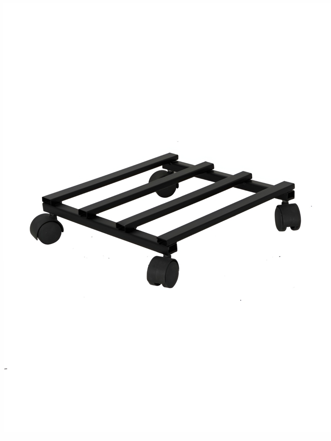 

DECOWORLD Black Metal Planter Stand With Wheels
