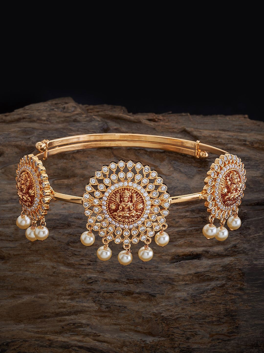 

Kushal's Fashion Jewellery Gold-Plated Cubic Zirconia Armlet Bracelet
