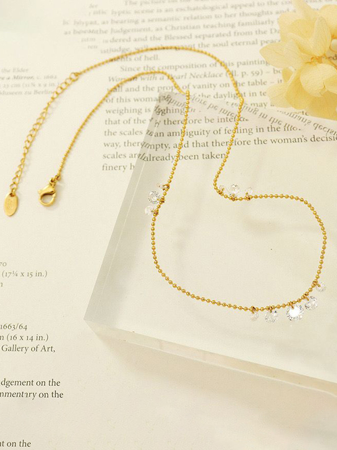 

MYKI Gold-Plated Stainless Steel Cubic Zirconia Necklace