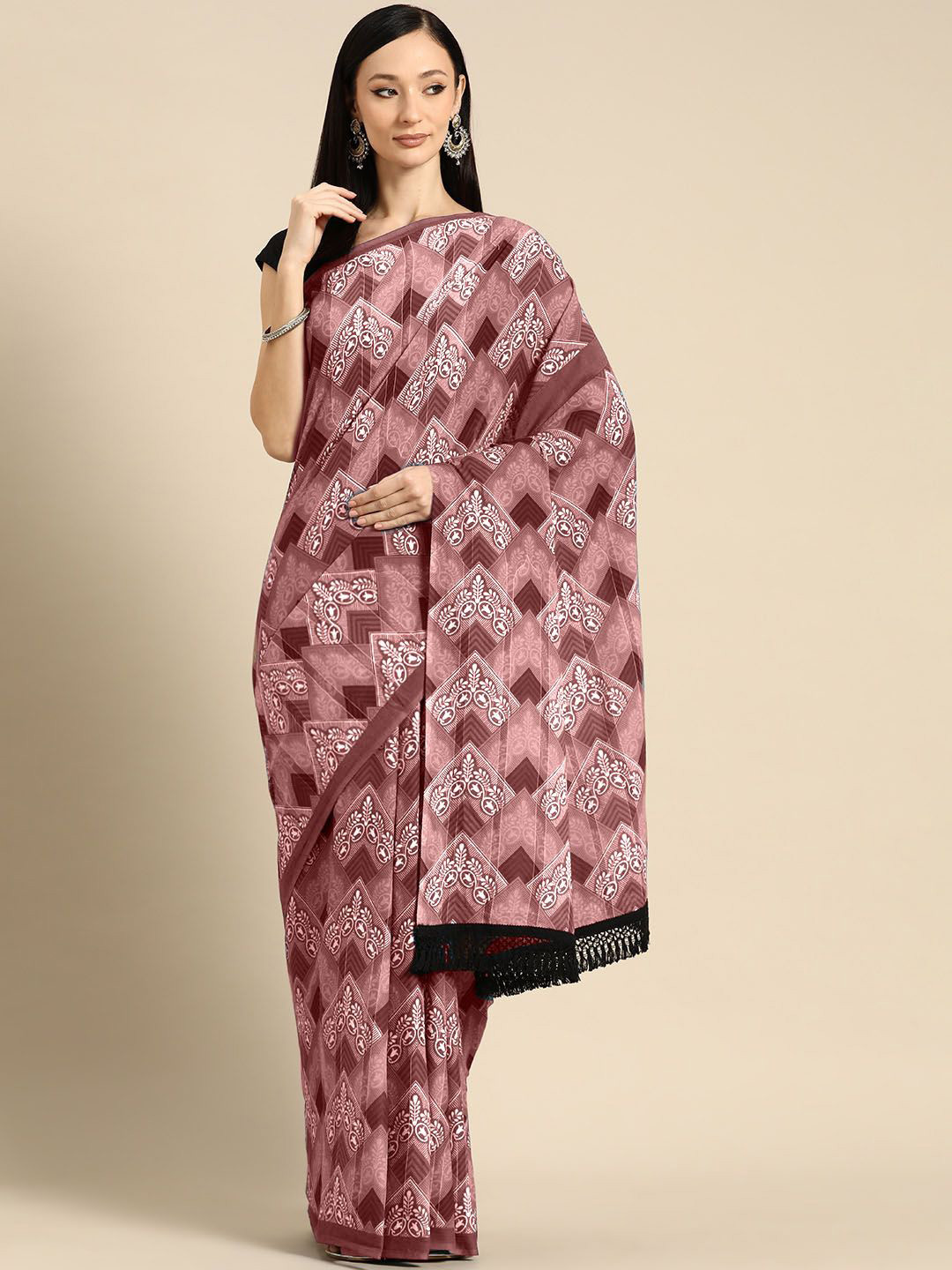 

BUTA BUTI Pure Cotton Saree, Mauve