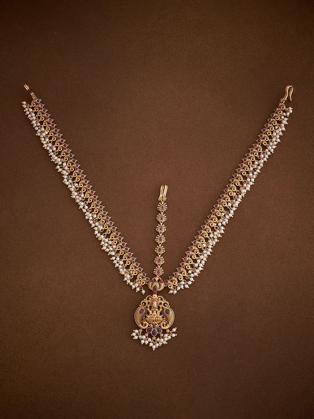 

Kushal's Fashion Jewellery Gold-Plated Artificial Beaded Maang Tikka