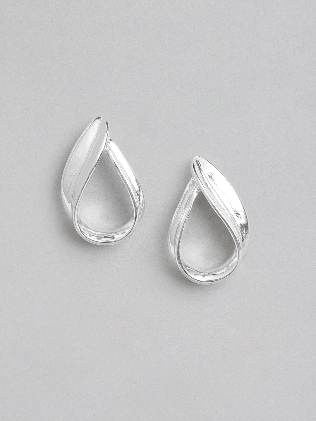 

Forever New Sofie Small Loop Silver-Plated Teardrop Shaped Studs